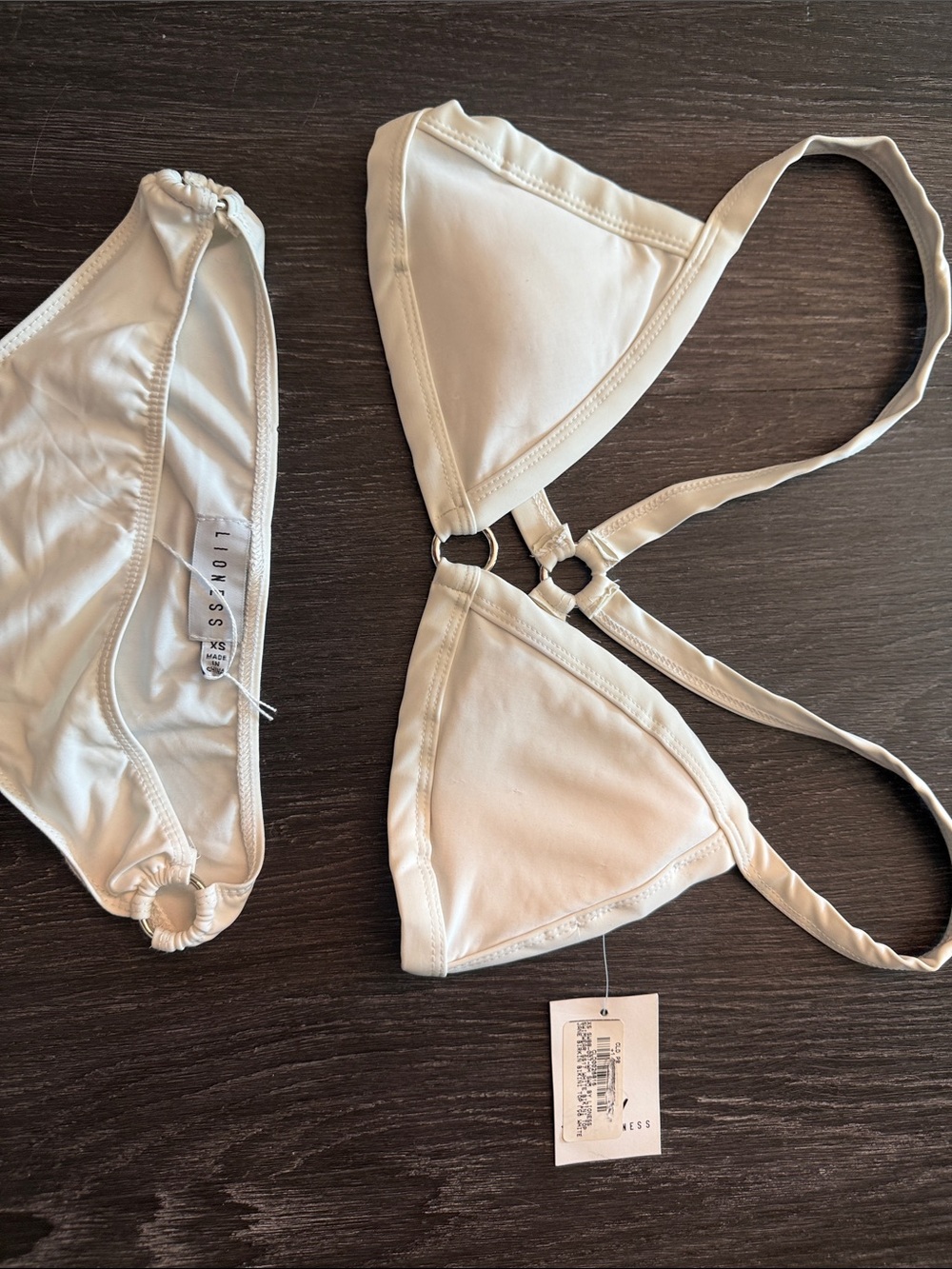 LIONESS white silver detail bikini size XS NWT - Picture 4 of 4